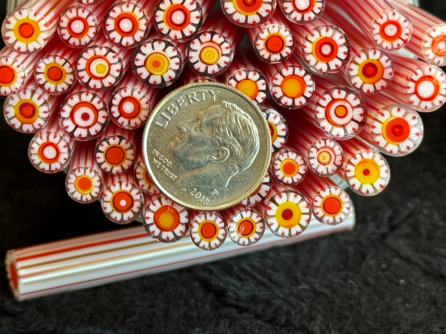 Sunshine Daisy, 1oz, COE 96 Murrini Millefiori
