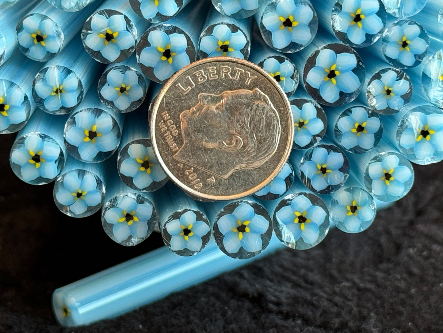 Baby Blues, 1oz, COE 96 Murrini Millefiori