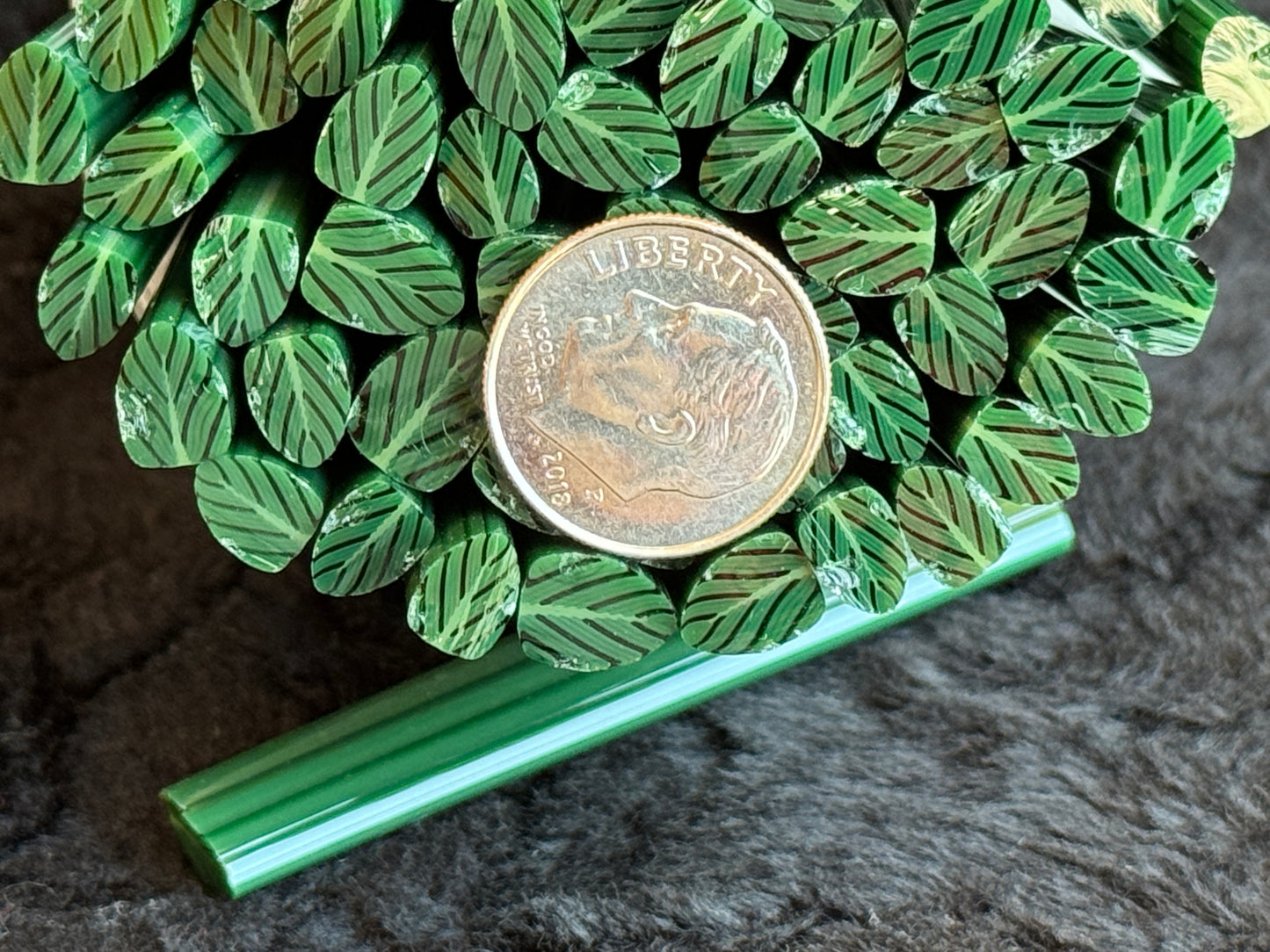 NEW Pansy Leaves, 1oz, COE 96 Murrini Millefiori