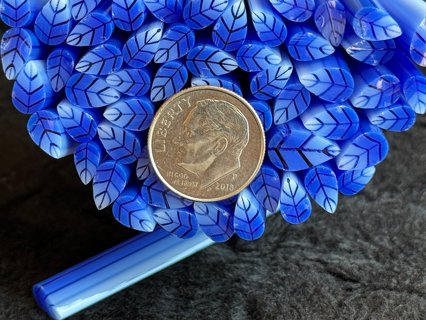 Blue Ombré Leaves, 1oz, COE 96 Murrini Millefiori
