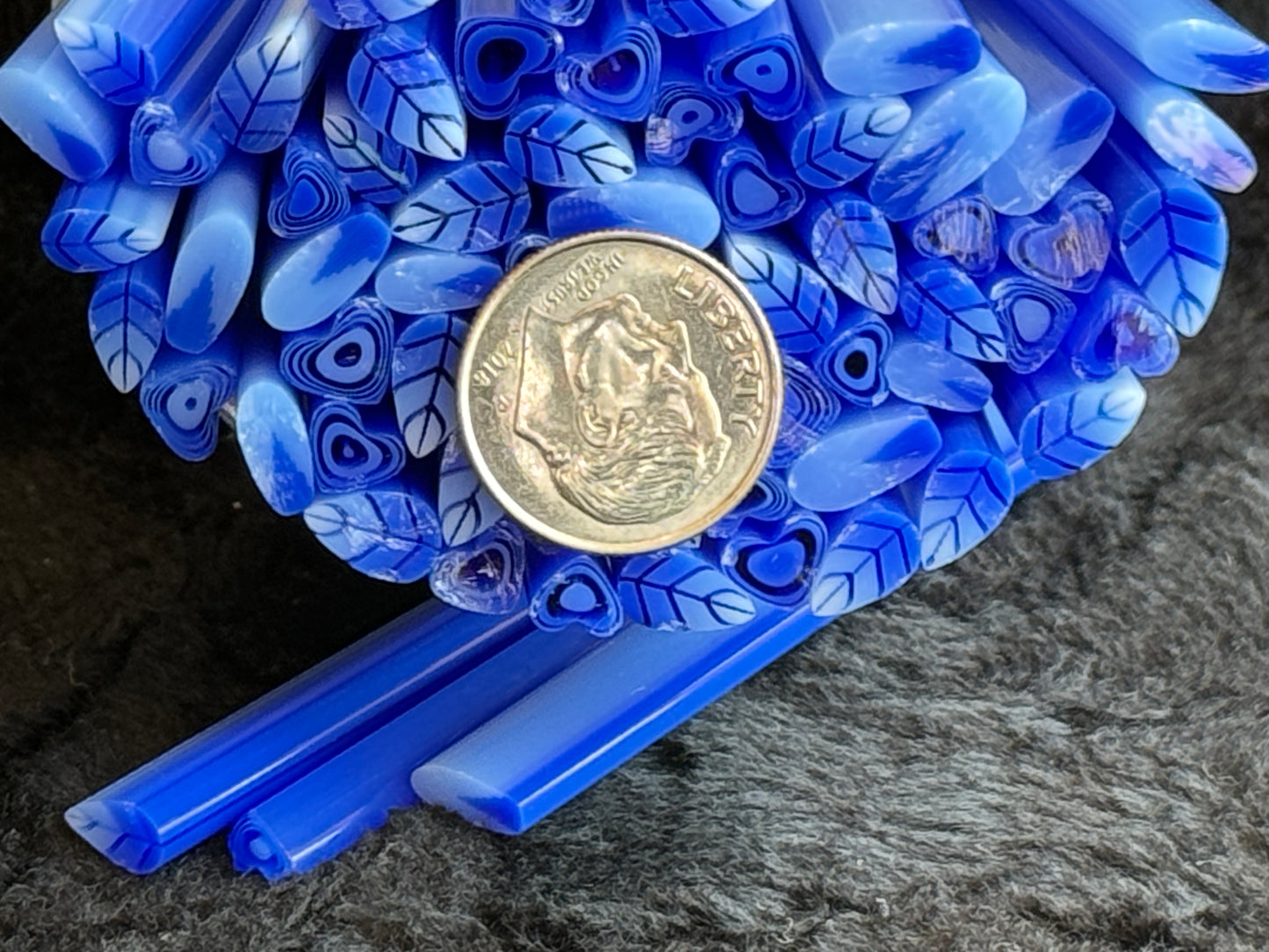 Blue Trio, 1+oz, COE 96 Murrini Millefiori
