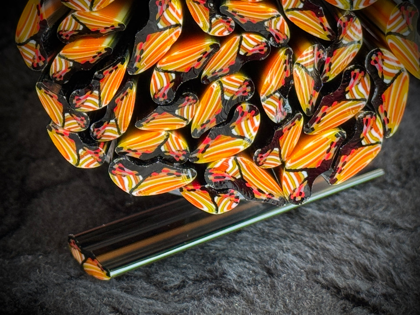 Tack Fuse Monarch Butterfly Wings, 1oz, COE 96 Murrini Millefiori