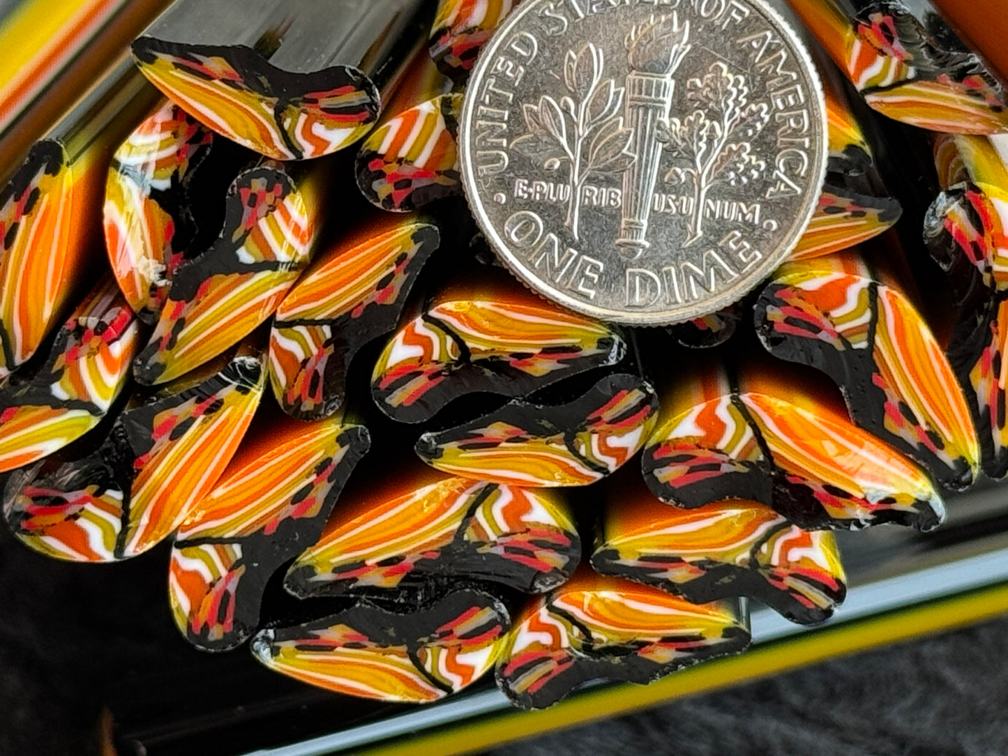 SECONDS Monarch Wings, 1.5oz, COE 96 Murrini