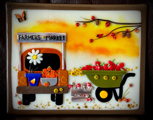 Almond Flat-End Daisy Petal (sizes vary), 1oz, COE 96 Murrini Millefiori