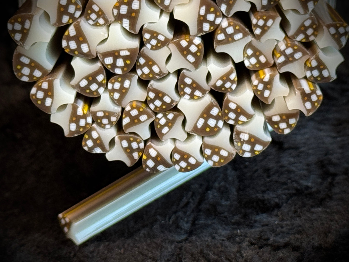 Brown Mushrooms, 1oz, COE 96 Murrini Millefiori