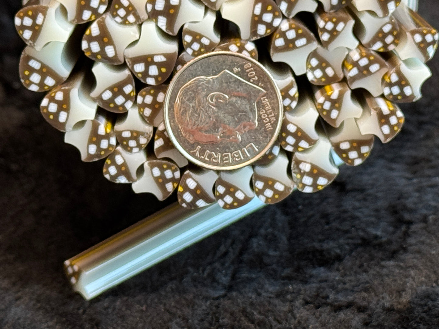 Brown Mushrooms, 1oz, COE 96 Murrini Millefiori