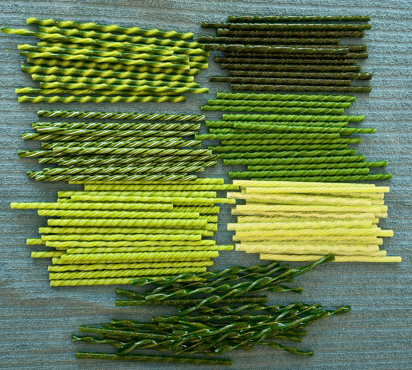 The Green Family Twistie Bundles, 1/2 Pound, COE 96