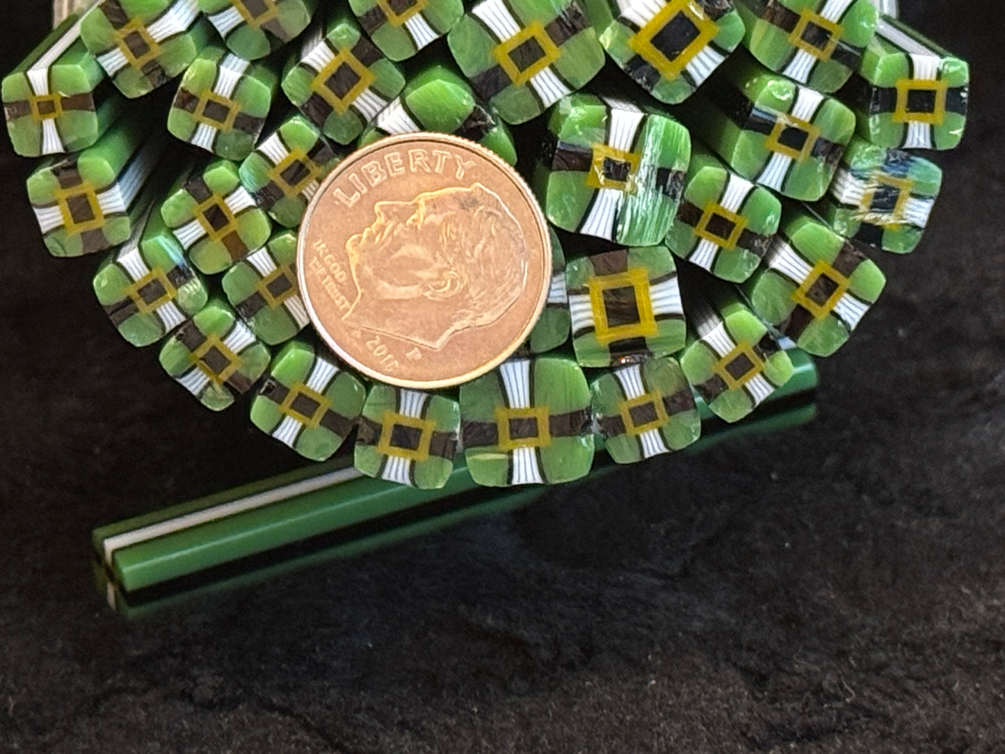 Santa and Elf Belly Duo (and singles) 1+oz, COE 96 Murrini Millefiori