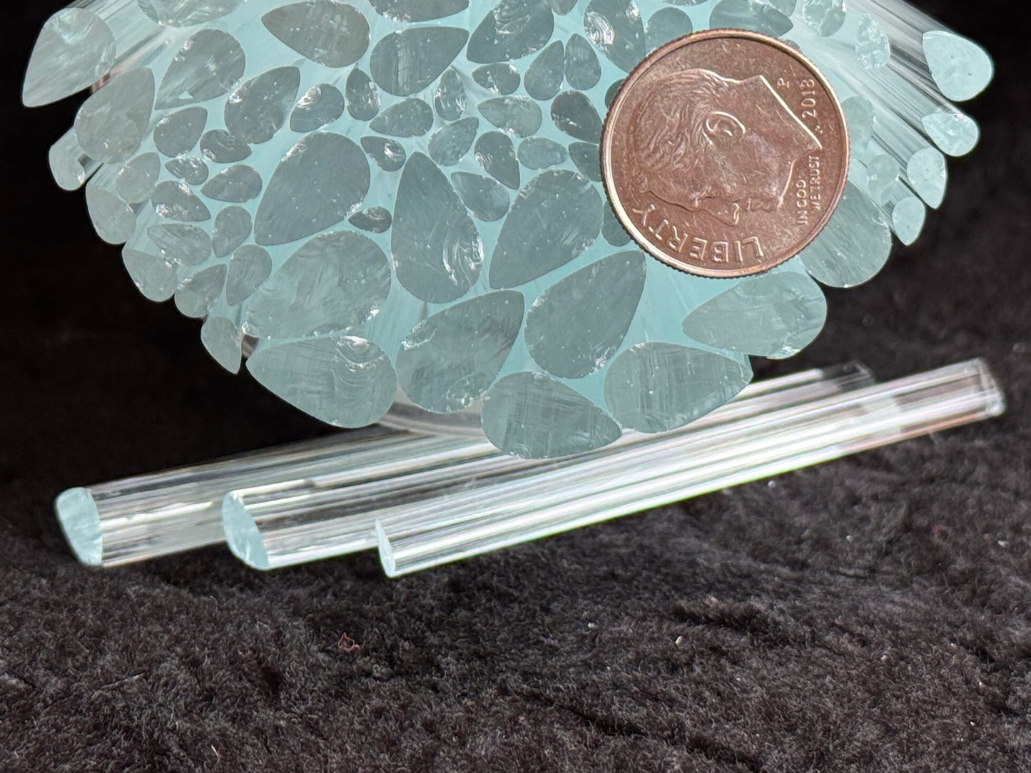 Multi-size Clear Raindrops, 1oz, COE 96 Murrini Millefiori