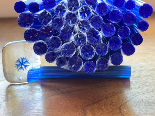 Sapphire Snowflakes, 1oz, COE 96 Murrini Millefiori