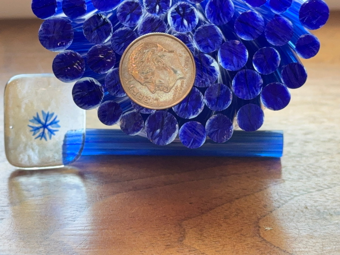 Sapphire Snowflakes, 1oz, COE 96 Murrini Millefiori