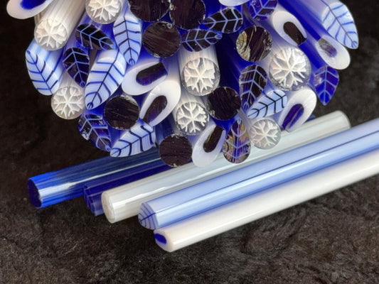 Sapphire Wintery Mix, 1.5oz, COE 96 Murrini Millefiori