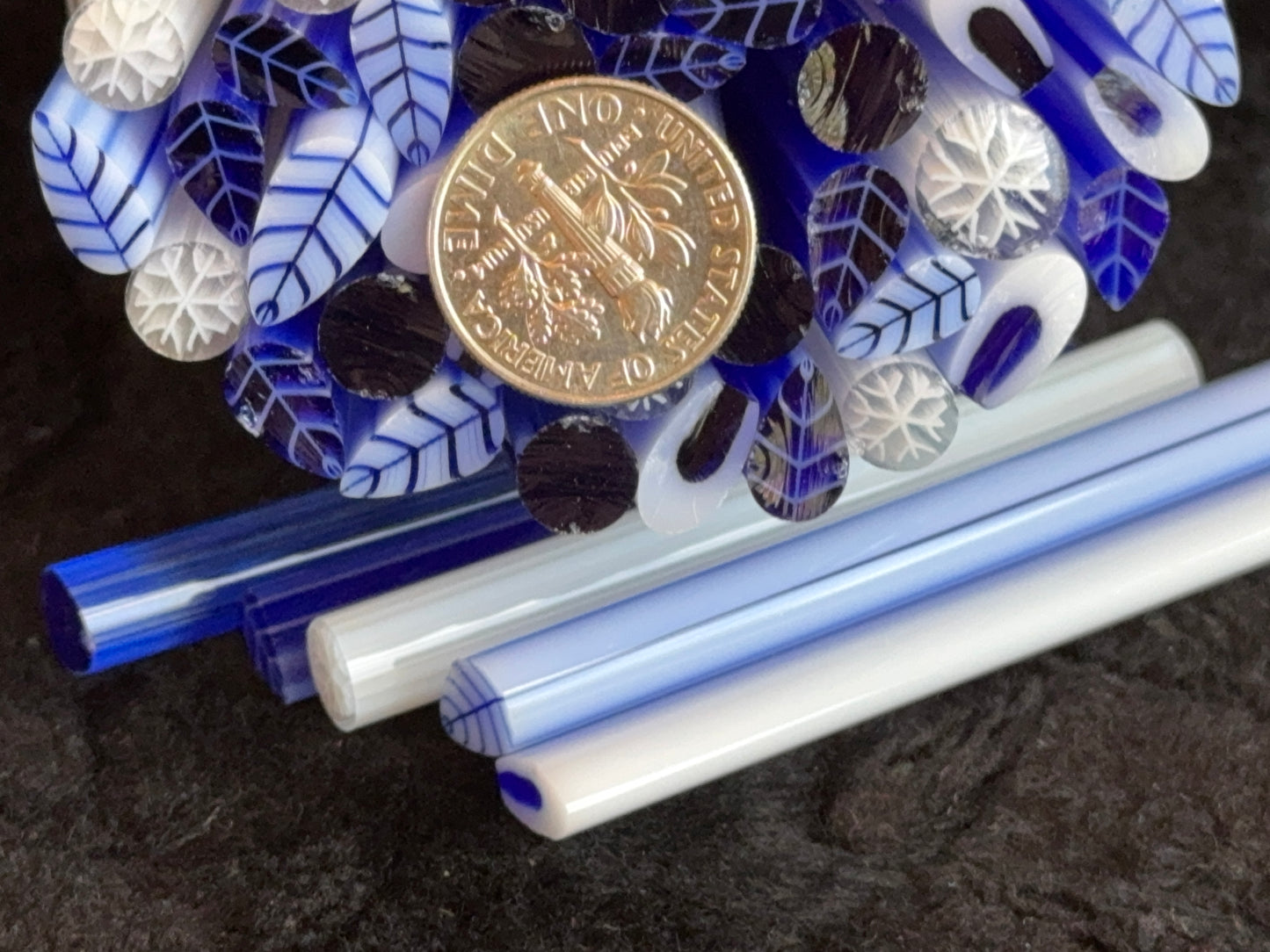 Sapphire Wintery Mix, 1.5oz, COE 96 Murrini Millefiori