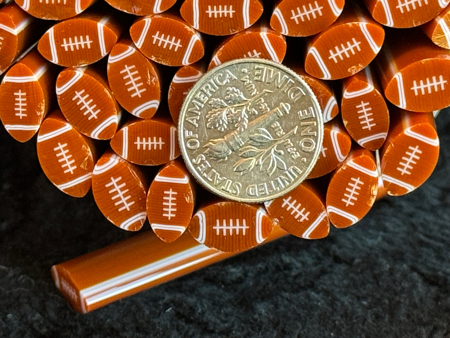 Footballs, 1+oz., COE 96 Murrini Millefiori