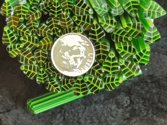 Transparent Philodendron Leaf, 1oz, COE 96 Murrini Millefiori