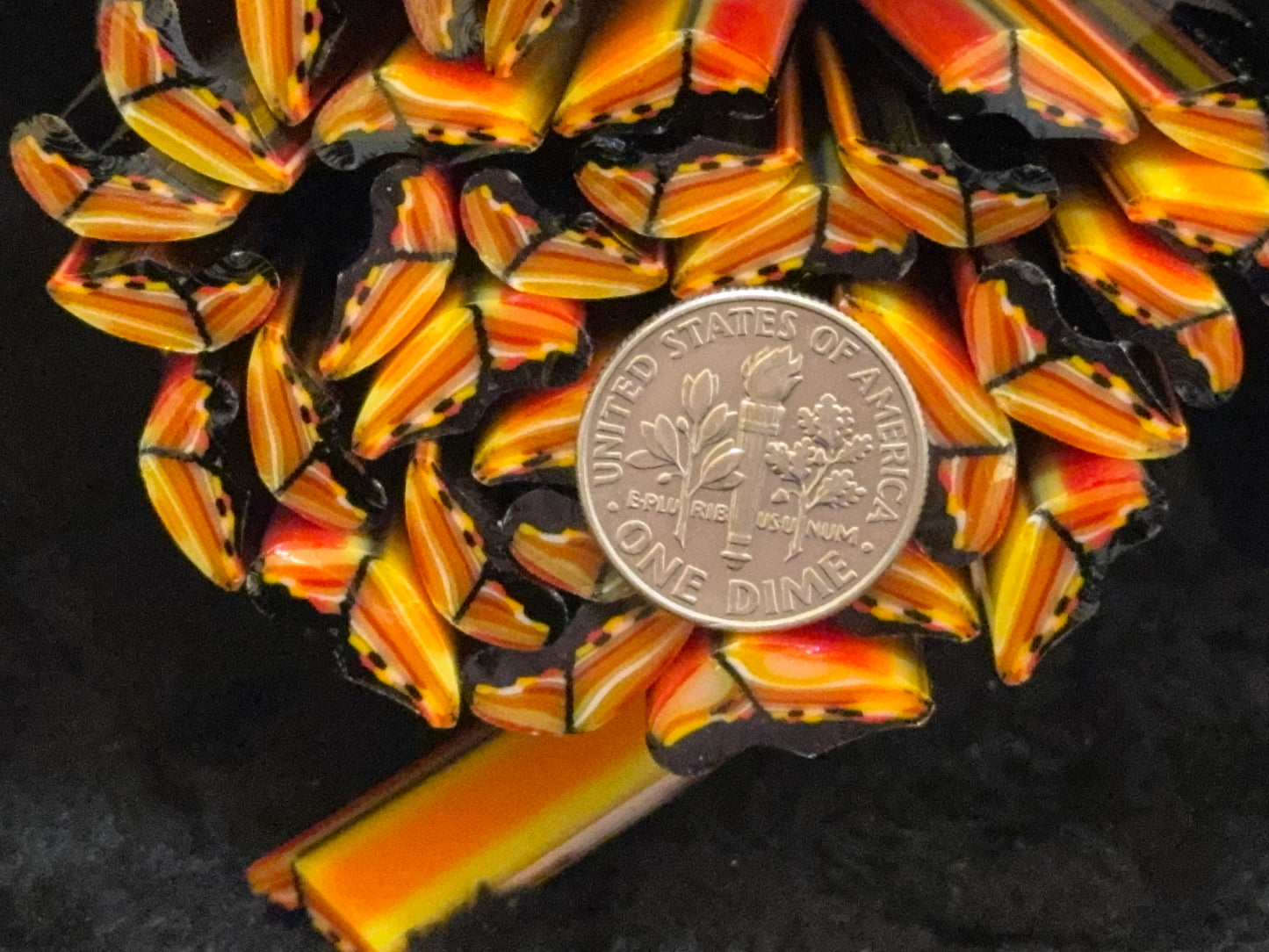 Tack Fuse Monarch Wings, 1oz, COE 96 Murrini Millefiori