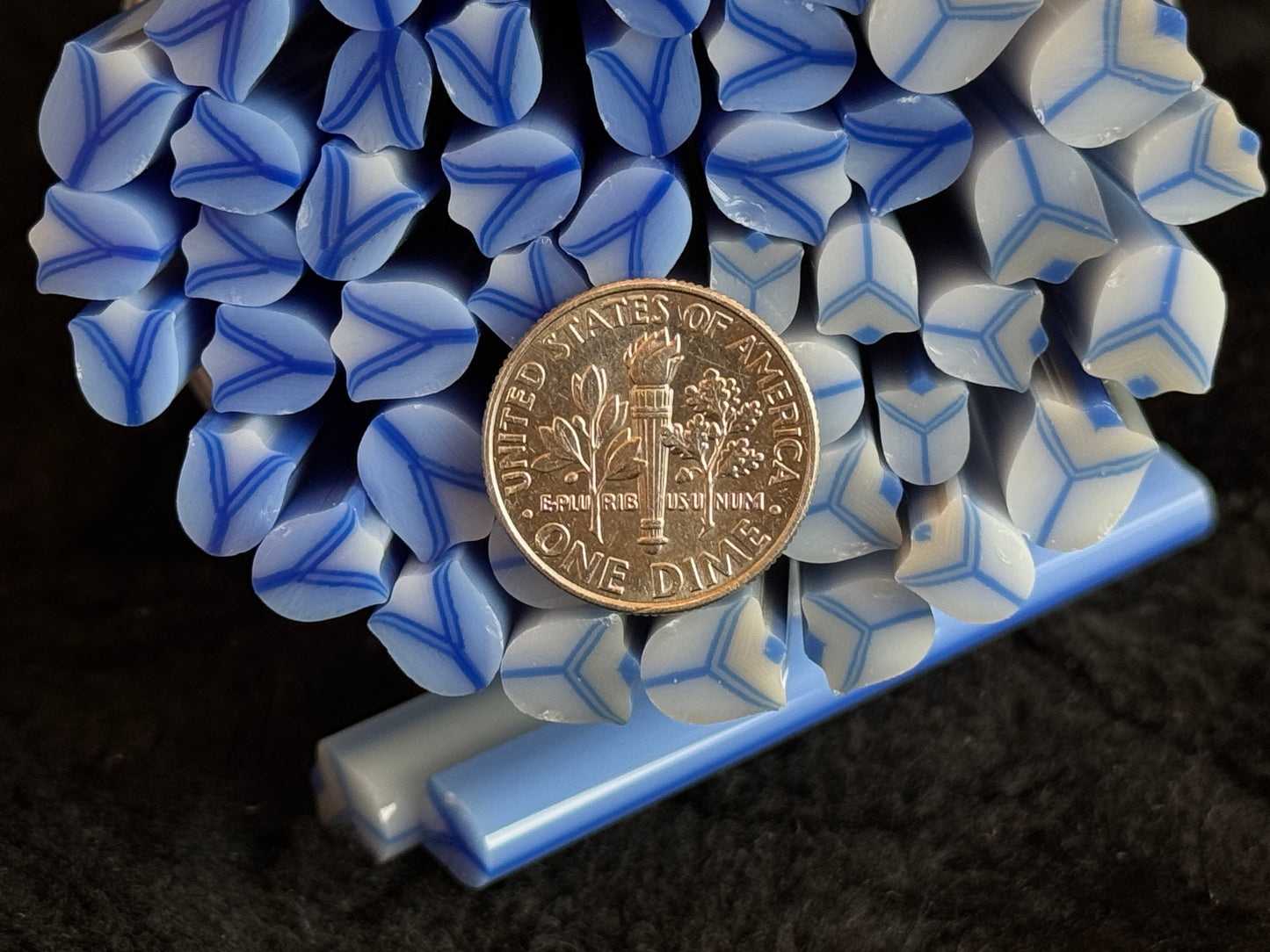 Blue Tulip DUO, 1.5oz, COE 96 Murrini Millefiori