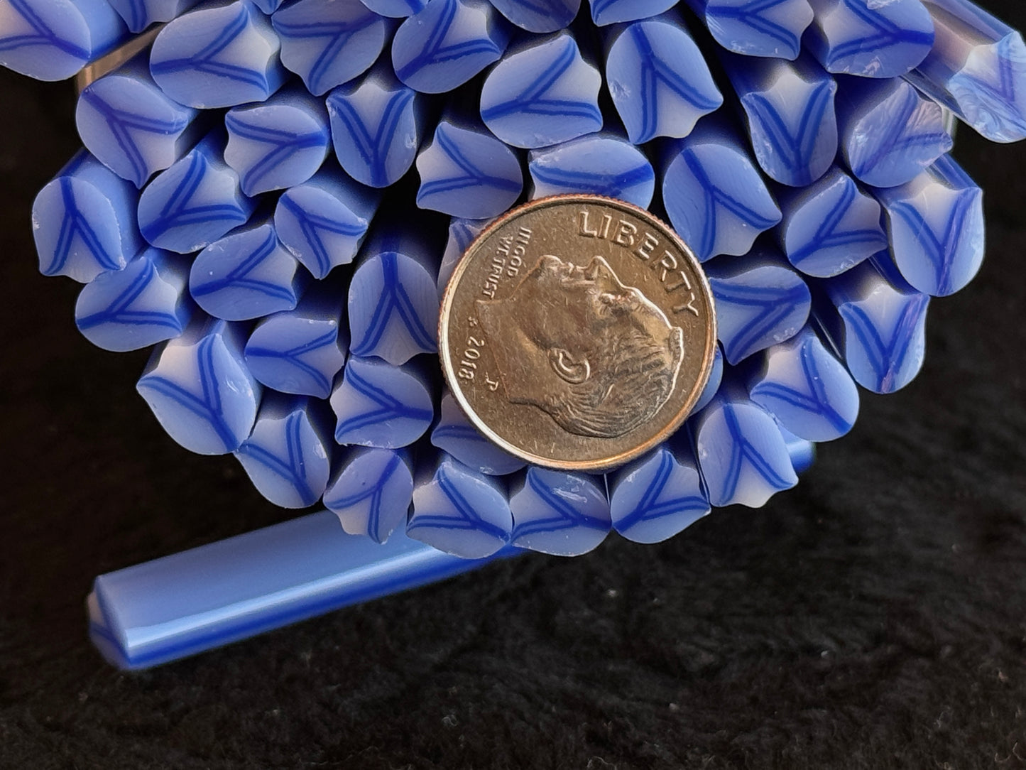 Hydrangea Blue Tulip (Sizes vary), 1oz, COE 96 Murrini Millefiori