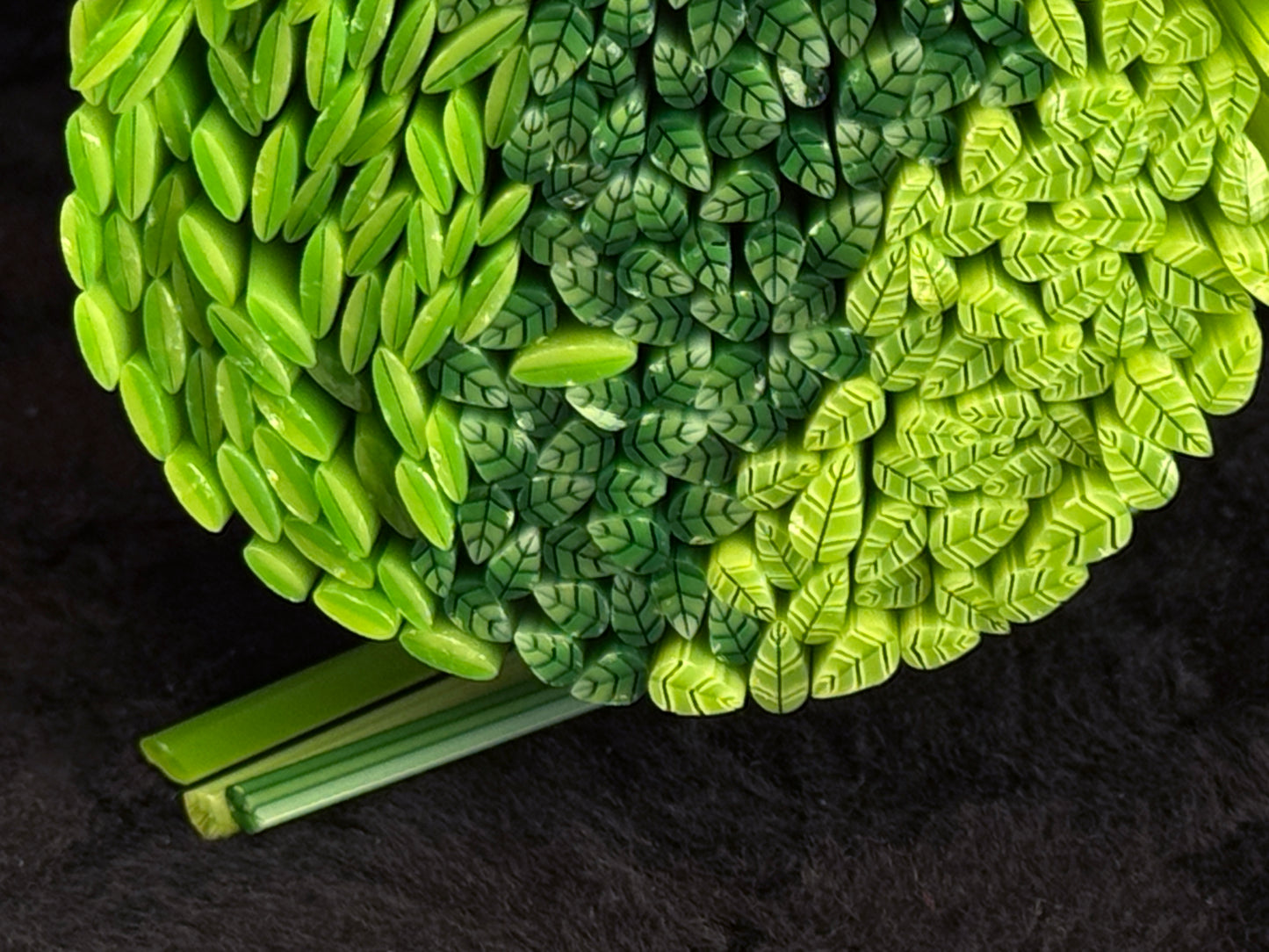 TINIES • Green Leaf Trio, 1oz, COE 96 Murrini Millefiori