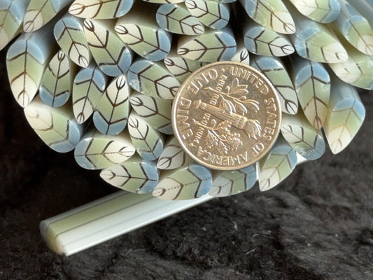 Ombre Champagne and Chambray Leaves, 1oz, COE 96 Murrini Millefiori