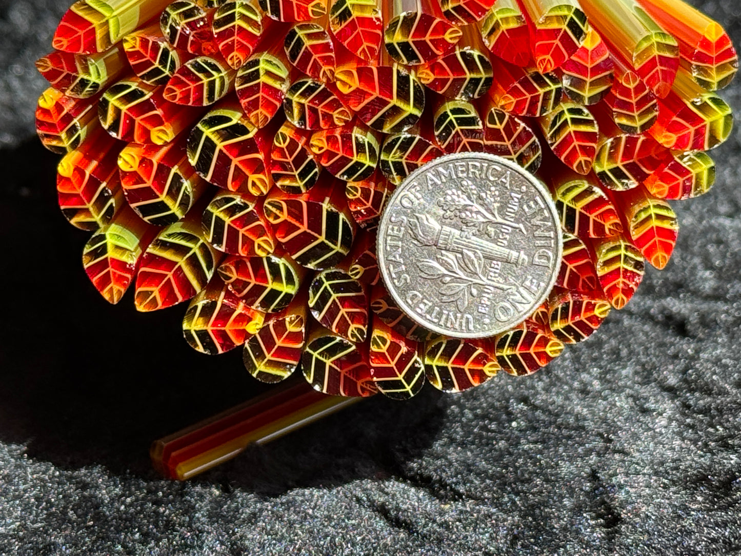 Ombre Leaves (Transparent), 1oz, COE 96 Murrini Millefiori