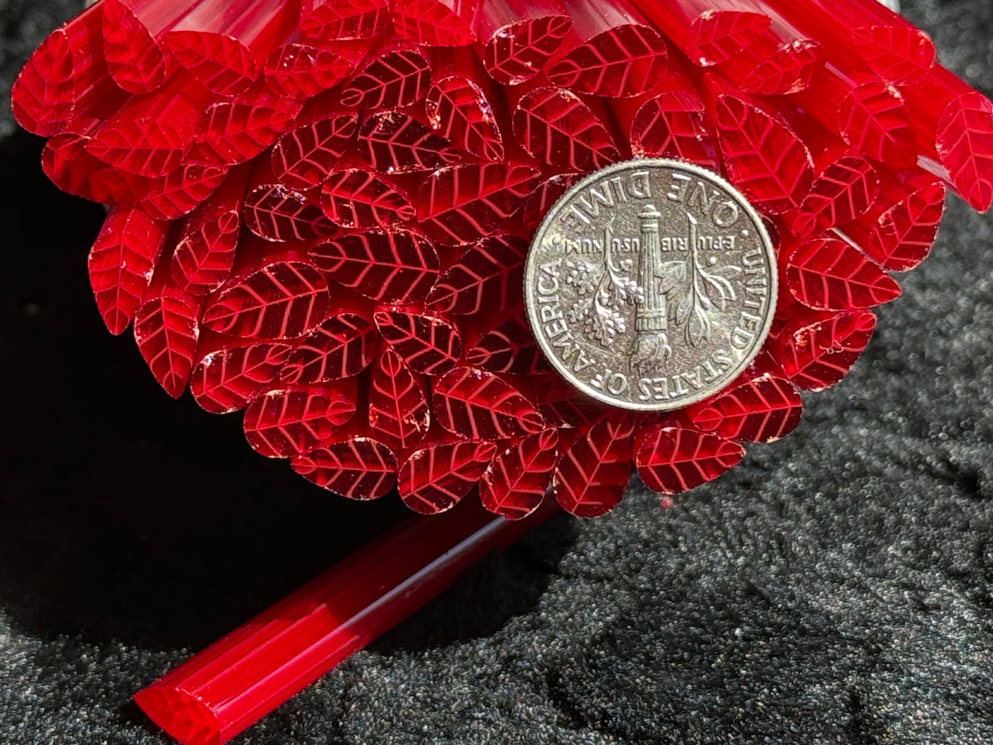 Red Leaves (Transparent), 1oz, COE 96 Murrini Millefiori