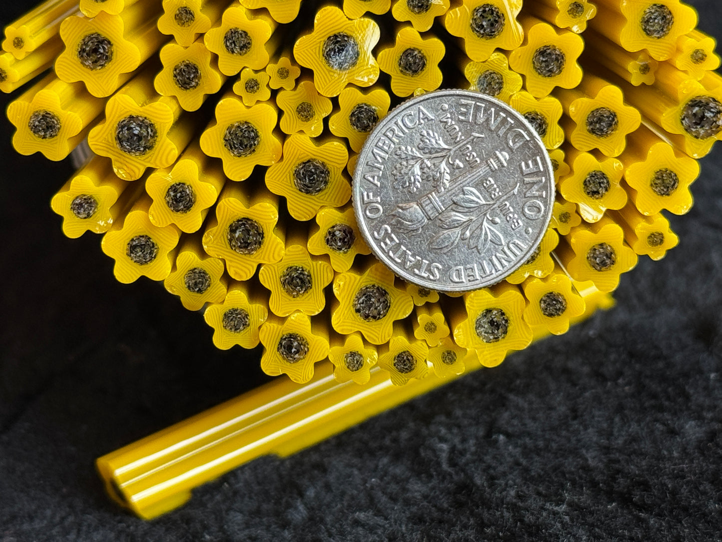 Rippled Sunflower Fields, (Multi-size) 1oz, COE 96 Murrini Millefiori