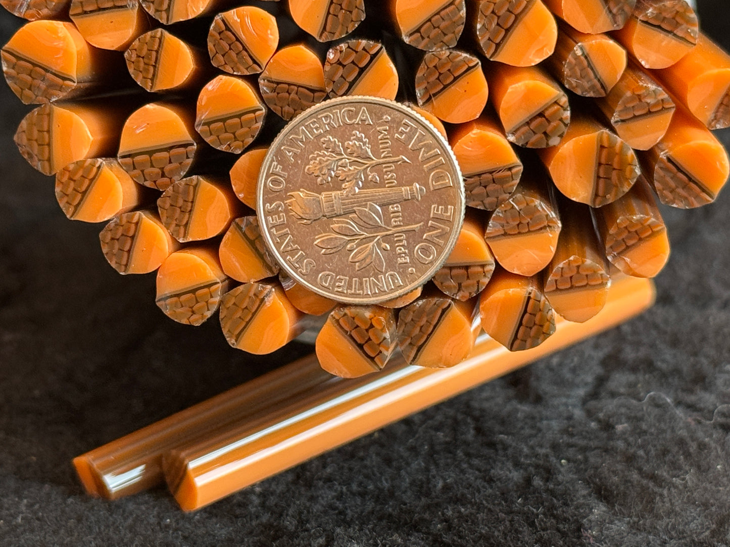 Acorns (sizes vary), 1oz, COE 96 Murrini Millefiori