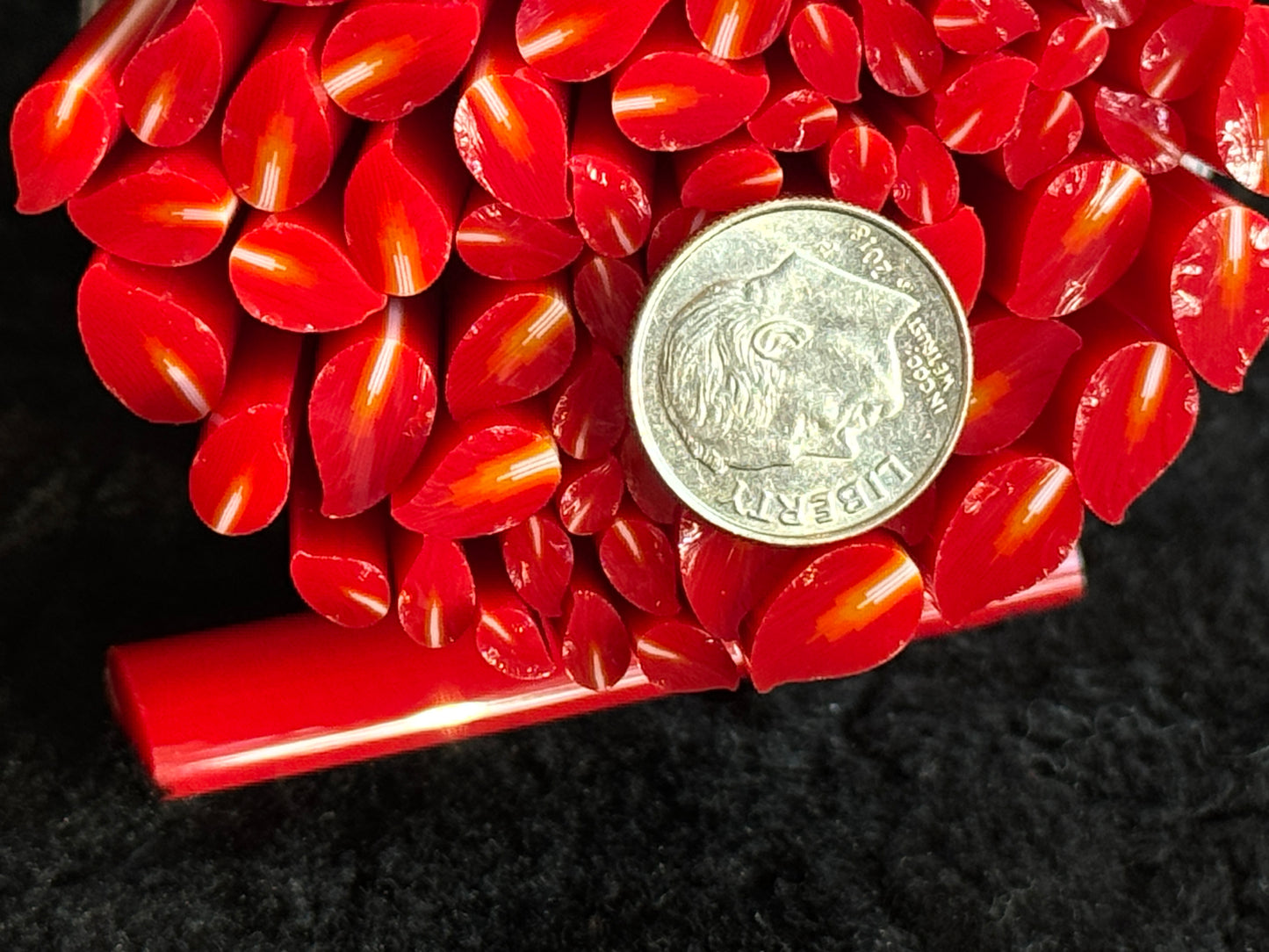 Multi-size Flames, 1oz, COE 96 Murrini Millefiori