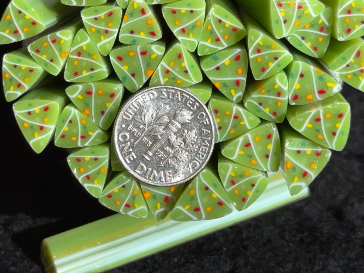 Little Christmas Trees, 1+oz, COE 96 Murrini Millefiori