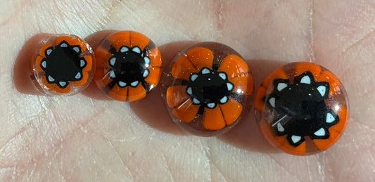 Full Fuse Orange Poppy Blossom, 1oz, COE 96 Murrini Millefiori