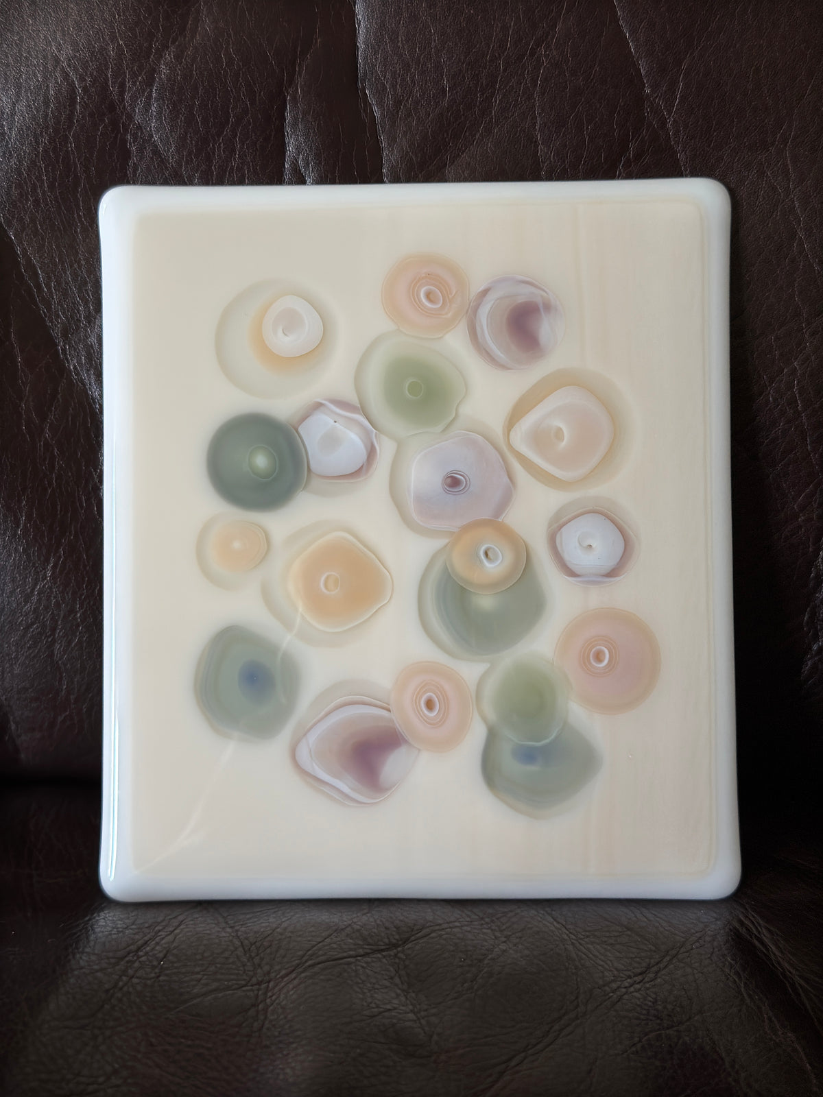 Chambray/Celadon Circles (mixed sizes), 1oz, COE 96 Murrini Millefiori