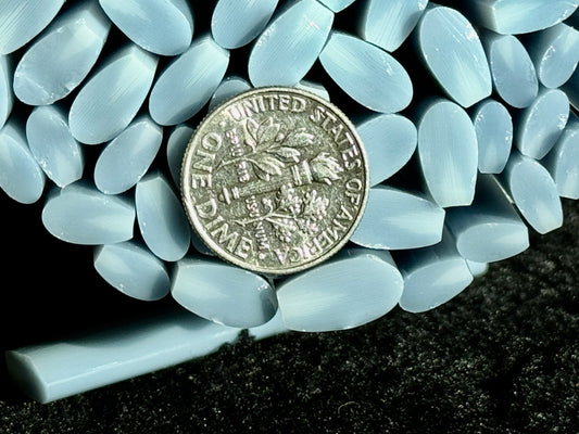 Chambray/White Flat-End Daisy Petal, 1oz, COE 96 Murrini Millefiori
