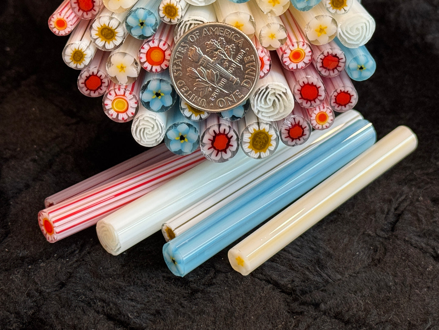 Flower Mix, 1oz., COE 96 Murrini Millefiori