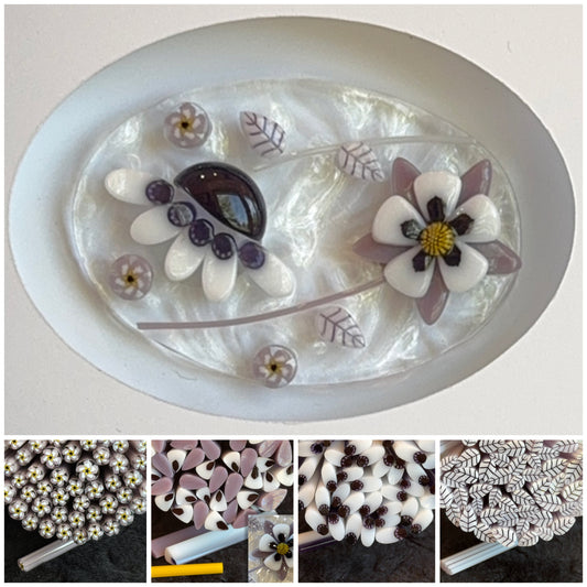 Dainty Lilac and Grape Mix, 1.5oz, COE 96 Murrini Millefiori