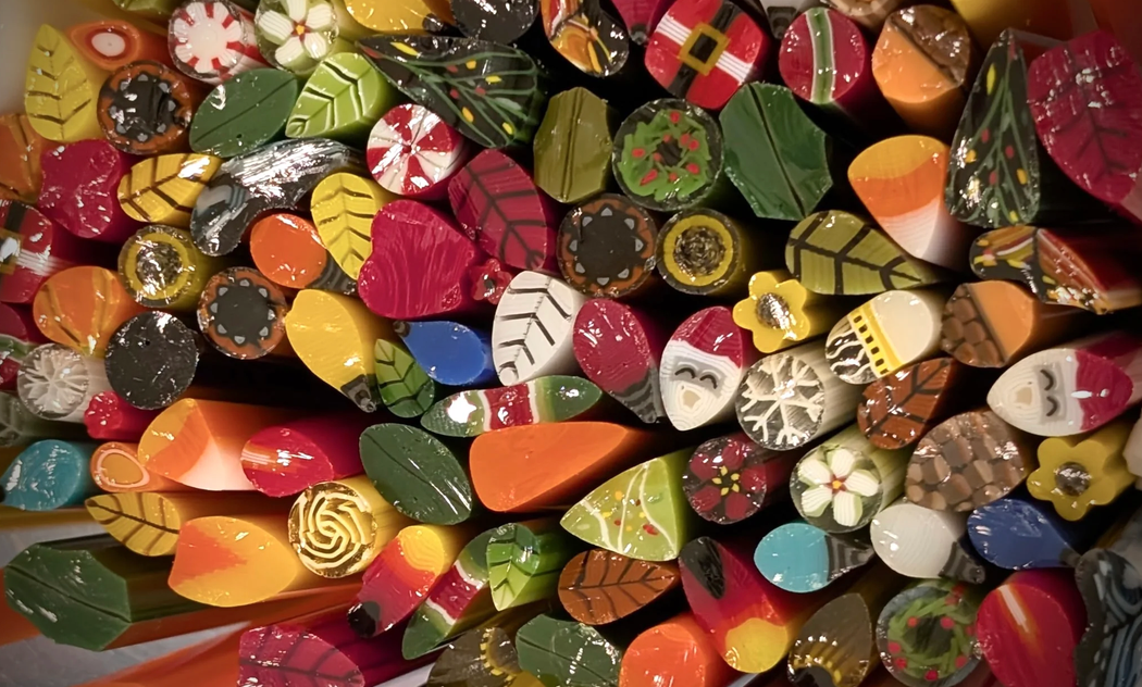 BIG Mix of Fall and Christmas SECONDS, 2+oz, COE 96 Murrini Millefiori