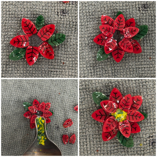 Red Poinsettia Kits with Frit Mix, COE 96 Murrini Millefiori