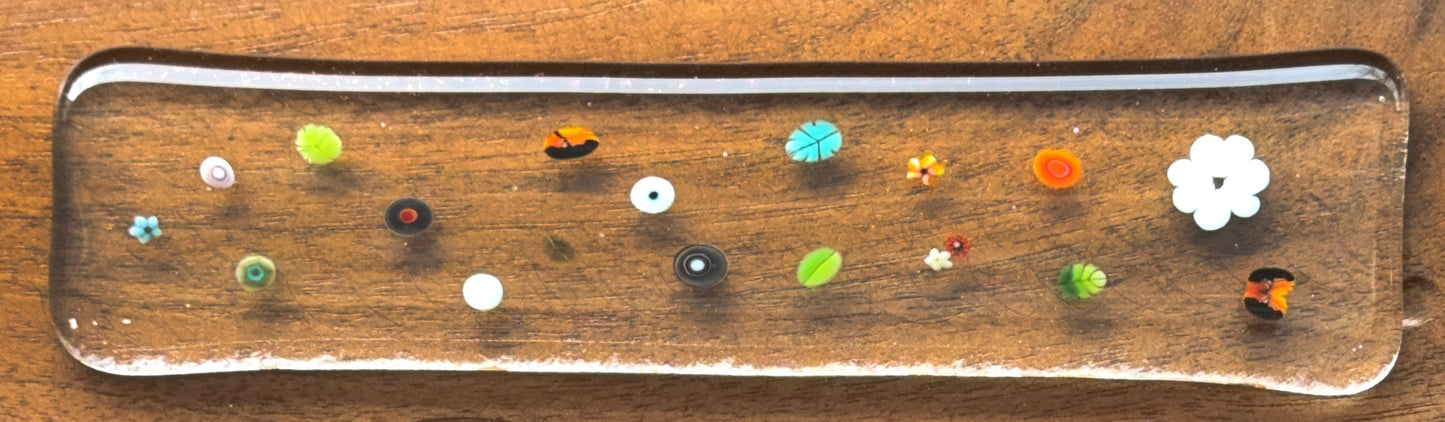 TINIES • Purple and Orange Teardrop Duo, 1oz, COE 96 Murrini Millefiori