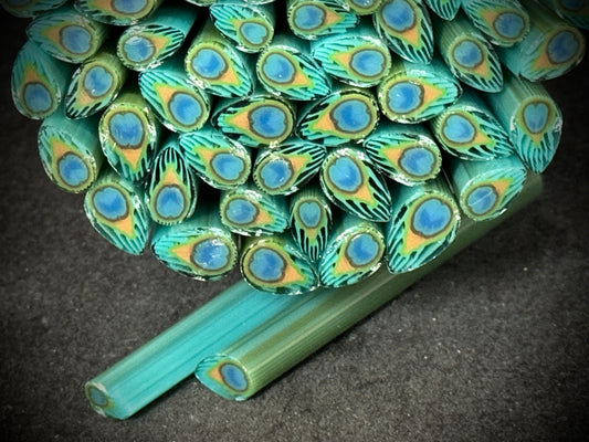 Peacock Feathers, 1oz, COE 96 Murrini Millefiori