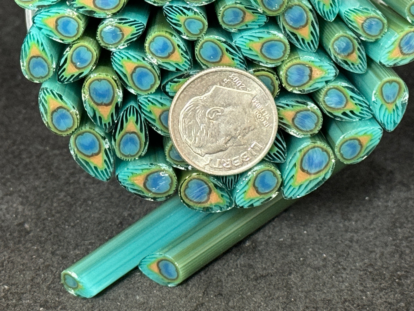 Peacock Feathers, 1oz, COE 96 Murrini Millefiori