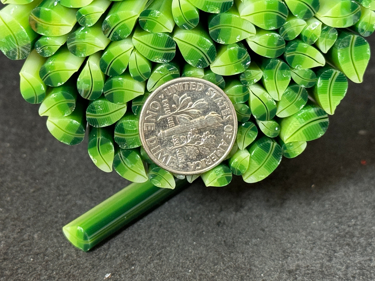 NEW Ombré Curved Green Leaves, 1oz, COE 96 Murrini Millefiori