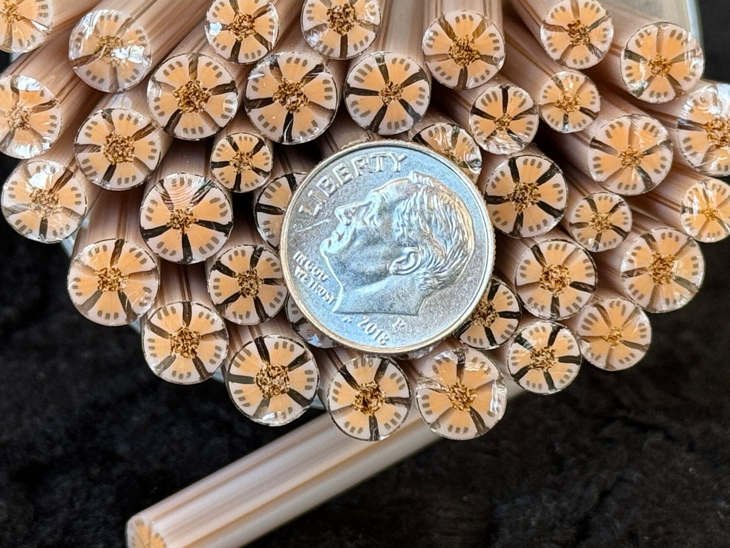 The Simple Blossom, 1oz, COE 96 Murrini Millefiori