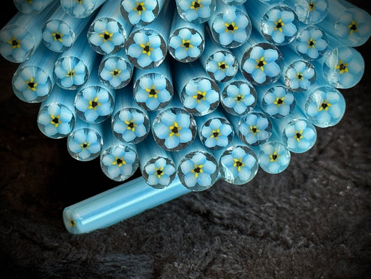 Baby Blues, 1oz, COE 96 Murrini Millefiori