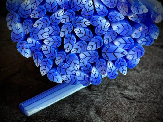 Blue Ombré Leaves, 1oz, COE 96 Murrini Millefiori