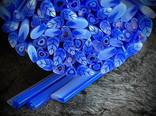 Blue Trio, 1+oz, COE 96 Murrini Millefiori