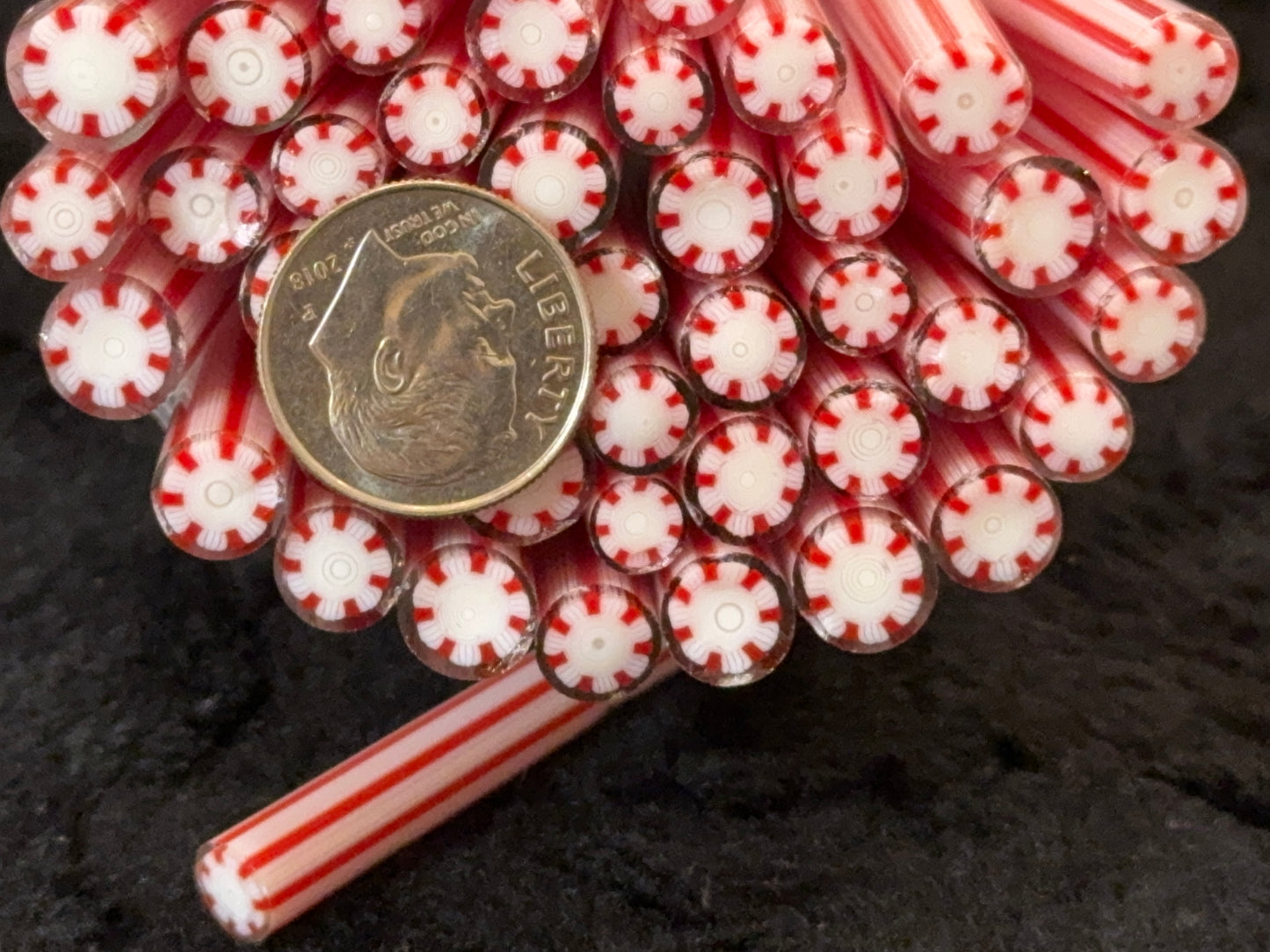 Peppermints, 1oz, COE 96 Murrini Millefiori