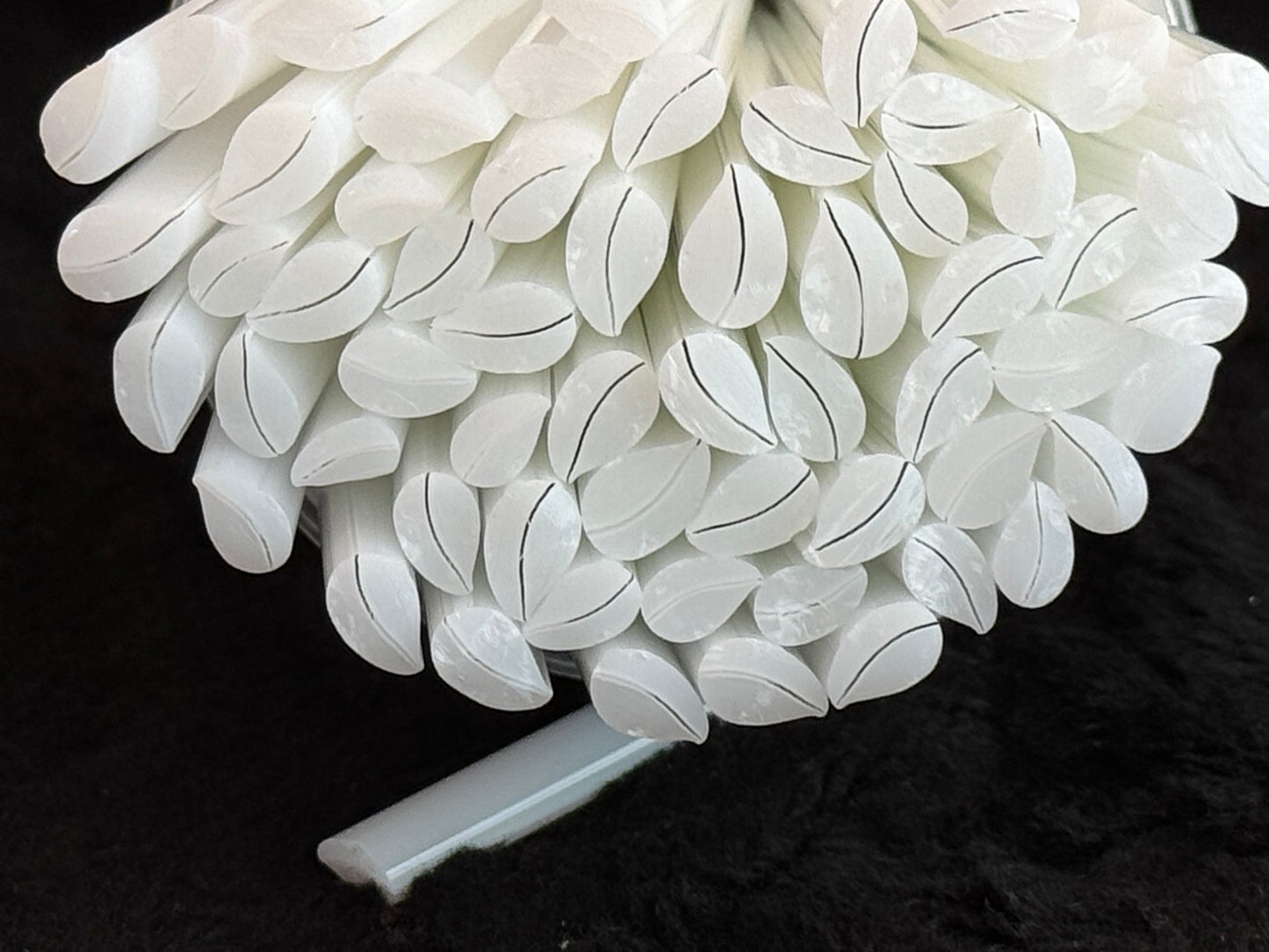 NEW Winter White Curved Leaves, 1oz, COE 96 Murrini Millefiori