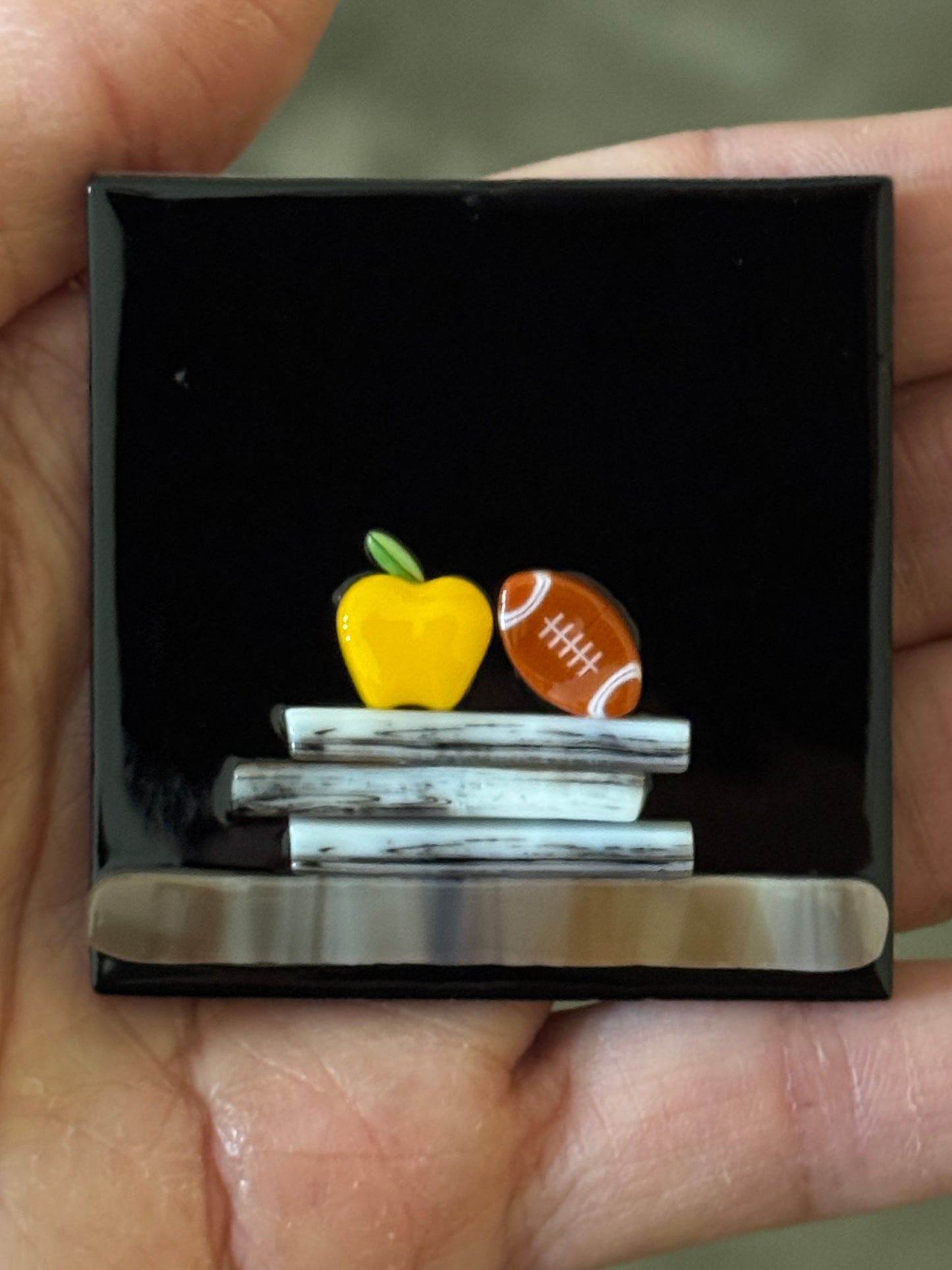 Duo of Golden and Red Apples with Leaves, 1oz, COE 96 Murrini Millefiori