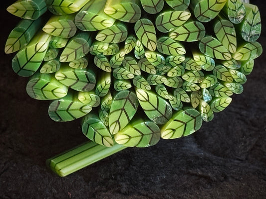 Multi-size Green Ombré Leaves, 1oz, COE 96 Murrini Millefiori