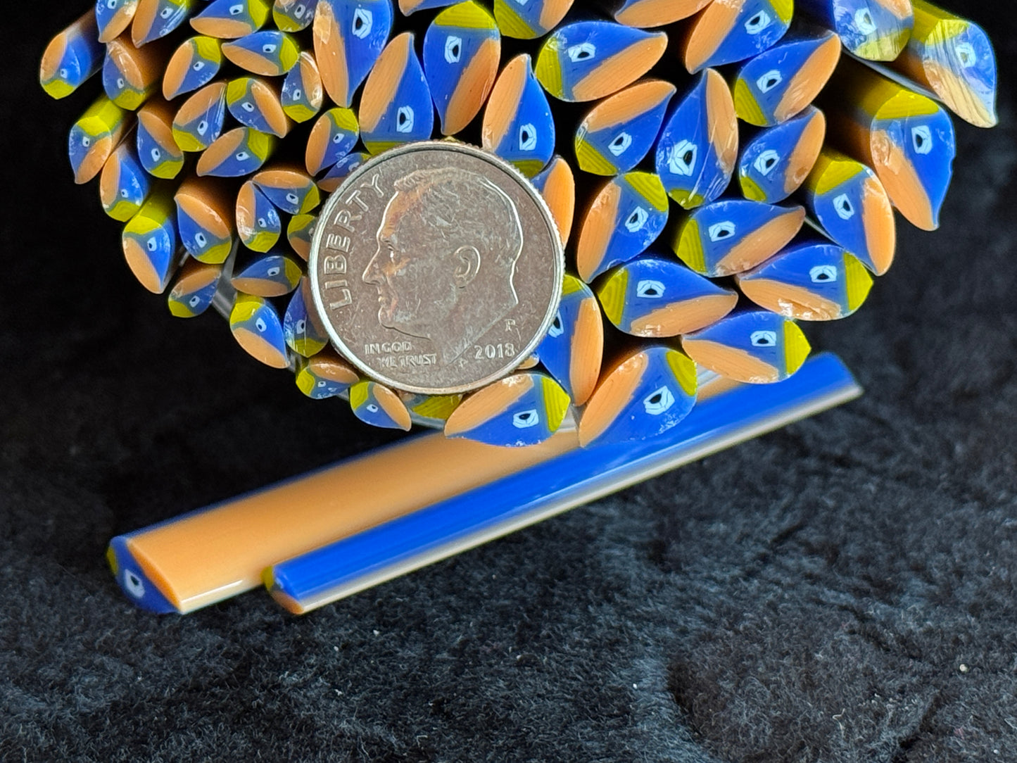 Whimsical Bluebird Family, 1oz, COE 96 Murrini